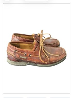 Mephisto Spinnaker Brown Leather Boat Shoes Men’s Moc Toe Comfort Size 7